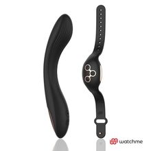 DreamLove Черно-золотой вибратор с пультом-часами Anne s Desire Curve G-Spot Vibe Wireless Watchme - 20,5 см. (черный с золотистым)