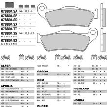 BREMBO Тормозные колодки BREMBO 07BB04SP