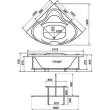 Акриловая ванна Triton Троя 150x150