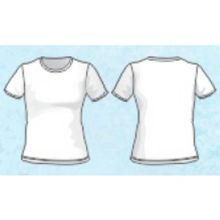 Женская футболка для сублимации с U модель 02 (белая, двухслойная - внутри 100% хлопок, снаружи 100% полиэстр)