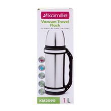 Термос Kamille 1000ml. из нержавеющей стали с ручкой и ремешком