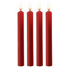 Набор из 4 красных восковых свечей Teasing Wax Candles Large (236453)