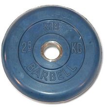 Диск обрезиненный MB Barbell d-31mm 2,5кг, синий