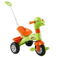 Трехколесный велосипед Pilsan"Ducky"с родительской ручкой цвет зелено-оранжевый