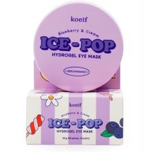 Koelf Ice-Pop Blueberry and Cream Hydrogel Eye Mask Гидрогелевые патчи с черникой, 60 шт