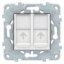 Розетка компьютерная 2xRJ45 Cat.6 UNICA NEW, белый |  код. NU542418 |  Schneider Electric