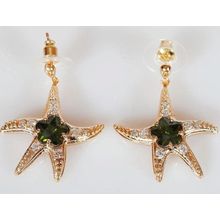 Серьги с перидотом "Морская звезда"