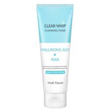 Пенка для умывания с гиалуроновой кислотой и AHA кислотами Medi Flower Hyaluronic Acid Whip Cleansing Foam 120мл