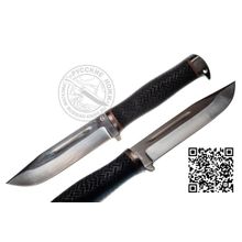 Нож Сержант (сталь Х12мф), черный, рукоять резина