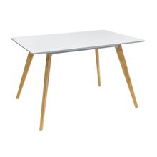 ПМ: Stool Group Стол обеденный FRANK 120*80, белый на дер. Ножках Z-239