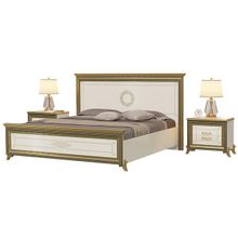 Мэри-Мебель Кровать двуспальная 1800 + две тумбы Версаль СВ-04Ш цвет слоновая кость ID - 292340