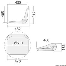 Osculati Only frame for seat, no cushions, 48.402.05