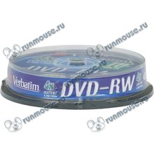 Диск DVD-RW 4.7ГБ 4x Verbatim "43552", пласт.коробка, на шпинделе (10шт. уп.) [49639]