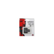 карта памяти TransFlash 16Gb MicroSDHC Class 10 Kingston, SDC10 16GB, адаптер