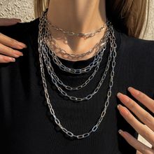 Многослойное колье под серебро (арт. 83506-4)