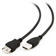 Кабель удлинитель USB 2.0 Am=>Af - 1.8 м, черный, Gembird (CC-USB2-AMAF-6B)