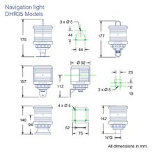 DHR Комбинированный огонь DHR DHR35 DKL35V 12 24 В 25 Вт установка на плоскость красный белый зеленый для судов до 20 м