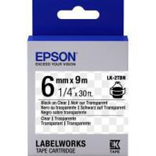 EPSON LK-2TBN картридж с лентой 6 мм, чёрный шрифт на прозрачном фоне