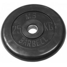 Диск обрезиненный черный MB Barbell d-51 25 кг