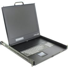 Коммутатор  Procase   Unius19   1U выдвижная PS 2 USB консоль с LCD 19" для модуля KVM  OCTO-8-C  или  OCTO-16-C