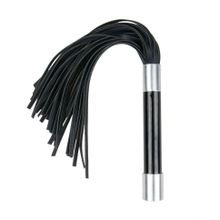 Черная плеть Easytoys Flogger With Metal Grip - 38 см. (187943)