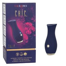 California Exotic Novelties Синий клиторальный стимулятор Tulip - 11,5 см. (синий)