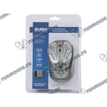 Оптическая мышь Sven "RX-360 Art Wireless", беспров., 2кн.+скр., черный, с рисунком (USB) (ret) [128412]