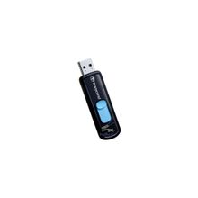 Накопитель Flash USB drive Transcend JetFlash 500  8Gb выдвижной коннктор, черный, голубая кнопка re (TS8GJF500)