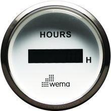 Wema Счетчик моточасов с ЖК-дисплеем белый серебряный Wema ICUR-WS 12 24 В 52 мм