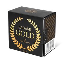 Золотистые презервативы Sagami Gold 10шт