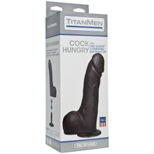 Doc Johnson Черный фаллоимитатор на присоске Cock Hungry - 26,7 см. (черный)