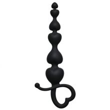 Lola toys Чёрная анальная цепочка Begginers Beads - 18 см.