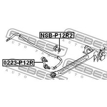 Тяга Стабилизатора | Зад Прав Лев | Nissan Primera P12e 2002.01-2007.05 [El] Febest арт. 0223P12R