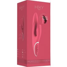 Shots Media BV Розовый вибратор HIKY Rabbit с клиторальным отростком с функцией всасывания - 23 см.