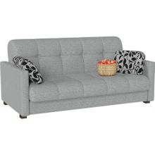 Смарт Диван прямой Парма Серая рогожка Флауэрс Аккордеон