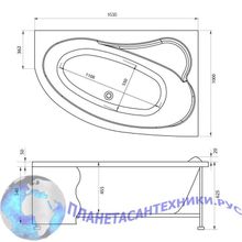 Акриловая ванна Aquanet Luna 155x100 R