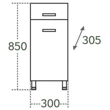 СанТа Тумба для ванной TH 30 с ящиком и б к (301002)