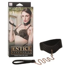 California Exotic Novelties Ошейник с поводком Entice Posture Collar with Leash (черный)