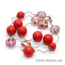 MosPel accessories Бусы А00001 коралловые