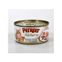 PETREET Tonno Rosa con Calamari (Петрит) консервы для кошек Кусочки розового тунца с кальмарами