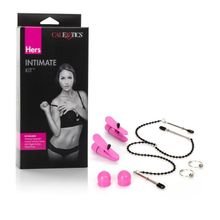 California Exotic Novelties Эротический набор зажимов на соски для женщин Hers Intimate Kit (розовый)