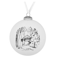 Елочный шар Forest, 10 см, с изображением избушки