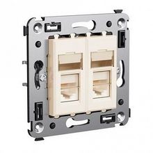 Розетка компьютерная 2xRJ45 Cat.5 AVANTI, ванильная дымка |  код. 4405464 |  DKC
