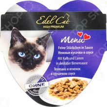 Edel Cat Menu с телятиной и ягненком в грушевом желе