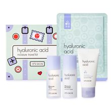 Набор миниатюр с гиалуроновой кислотой Hyaluronic Moisture Travel Kit (4pcs-toner, emulsion, foam, mask sheet)