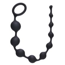 Чёрная анальная цепочка Long Pleasure Chain - 35 см. Черный