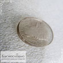 Резной волк на светло-коричневом дымчатом кварце (раухтопаз) работы Баснословно овал без граней 25x18мм