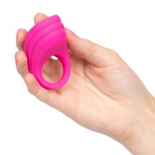 Розовое эрекционное виброкольцо с пультом Silicone Remote Pleasure Ring (218378)