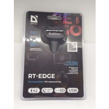 FM-трансмиттер Defender RT-Edge, Bluetooth, 2 USB, пластик, microSD, цвет: чёрный