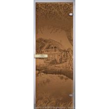 Дверь для сауны "Brinolli" 0,7 х 1,9 правая, стекло бронза "Дом у озера"